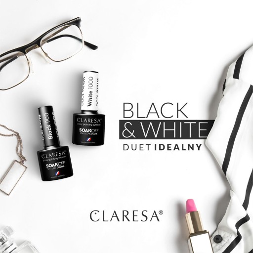 BLACK WHITE 5+2 CLARESA Гибридные базовые лаки для ногтей