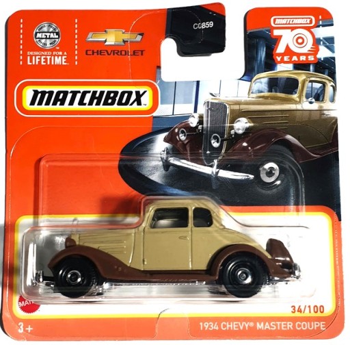 СПИЧЕЧНАЯ КОРОБКА 1934 ШОУ-РУМ CHEVY MASTER COUPE MBX 2023 ГОДА