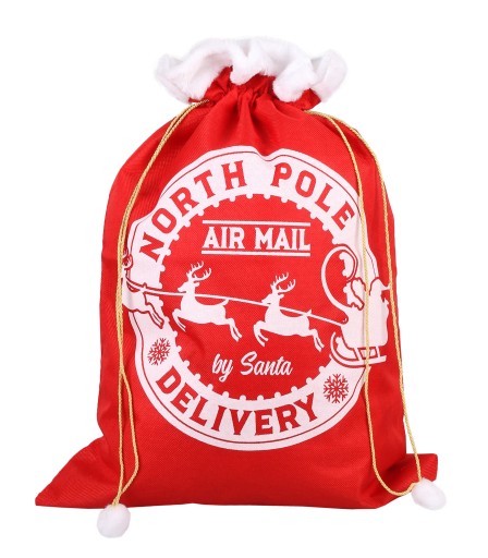 ПЛЮШЕВАЯ ПОДАРОЧНАЯ СУМКА RED NORTH POLE 50x70см