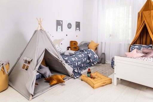 YellowTipi Zasłona na szelkach 1 szt. 130 x 100 cm niebieski