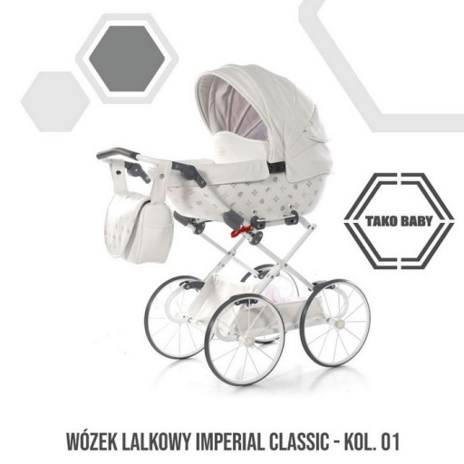 коляска для кукол Laret Imperial Mini Classic белая
