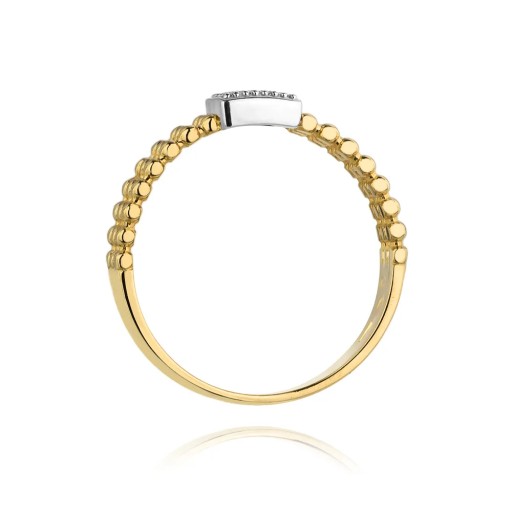Złoty pierścionek z brylantami 0,08 ct pr. 585 Bi