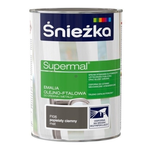 Масло Śnieżka ASH DARK MATTE F106 серое 0,8л Краска Supermal