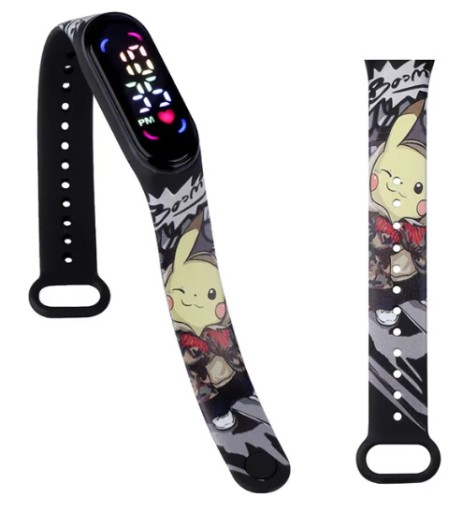 СВЕТОДИОДНЫЕ ЧАСЫ SMARTBAND POKEMON PIKACHU ДЕТСКИЙ РЕСПЕКТ ЖЕЛТЫЙ БЕЛЫЙ ЧЕРНЫЙ