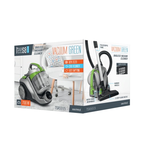 Teesa TSA5015 Vacuum Green безмешковый пылесос, радиус действия 9 м + 3 разные насадки