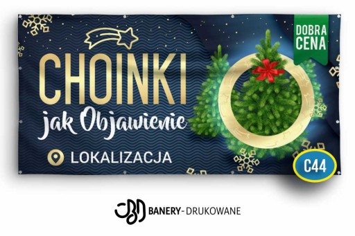 Рекламный баннер «Рождественская елка» 2x1м - Бесплатный проект Рекламные рождественские елки на продажу C37