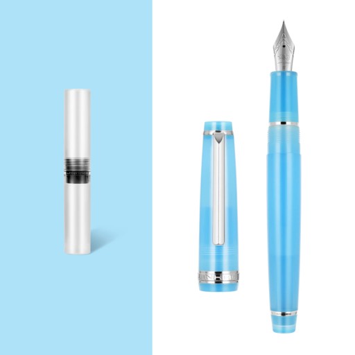 Небесно-голубая перьевая ручка Jinhao 82 Fresh Color, акриловый корпус с серебряным зажимом