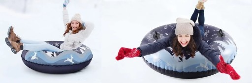 ŚLIZGACZ SANKI DMUCHANE NA ŚNIEG KOŁO OPONA 110CM X 26CM + POPMKA RĘCZNA