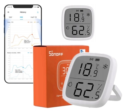 Датчик температуры и влажности Sonoff Zigbee eWeLink с ЖК-дисплеем