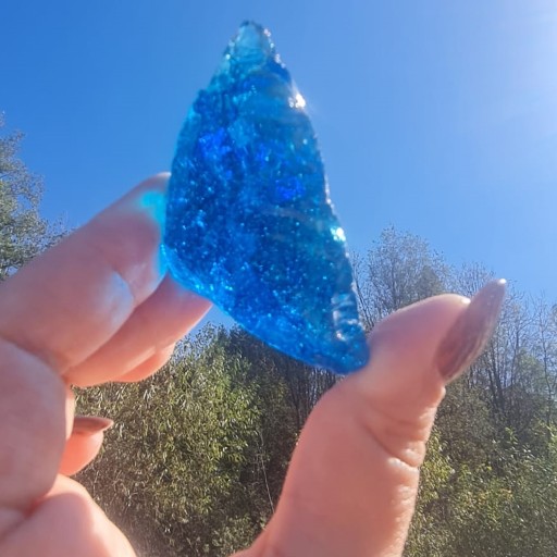 GRYS KAMIEŃ SZKLANY OZDOBNY DEKORACYJNY NATURALNE SZKŁO SKY BLUE 2kg 3-5cm