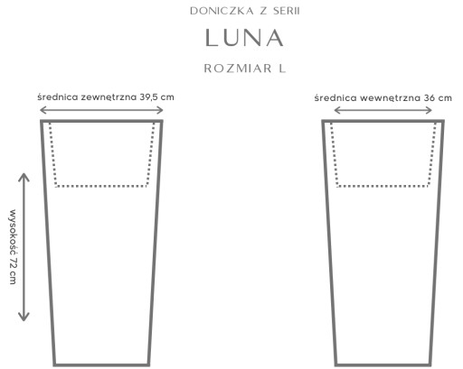 LUNA L - высокий цветочный горшок из бетона