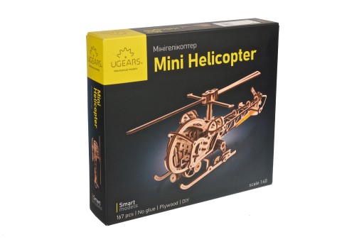 Деревянный механический 3D-пазл «Мини-вертолет» uGEARS Premium Puzzle