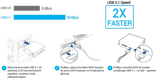Передняя USB-панель Asus 90MC03C0-M0EAY0 5,25 дюйма x 10 шт.