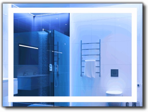 LUSTRO 70x60 CM ŁAZIENKOWE PODŚWIETLANE LED WZORY