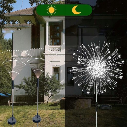 2x СОЛНЕЧНАЯ ЛАМПА ДЛЯ САДОВОГО УКРАШЕНИЯ ОДУВШИНКИ 150 LED
