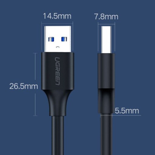 Кабель USB 3.0 A-A UGREEN US128 1 м (черный)
