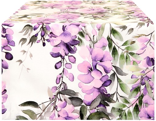 Bieżnik na Stół 40x100 Plamoodporny Bieżnik Kwiaty Wisteria 10664