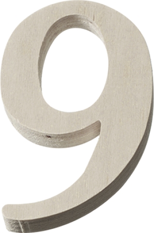 Деревянная цифра 4 см, 9