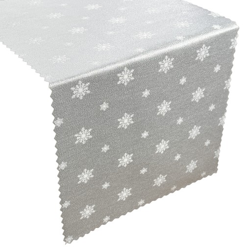 Рождественская дорожка для стола Snow Silver White 40x80 см