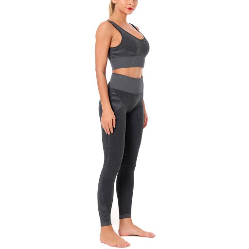KOMPLET SPORTOWY bezszwowe legginsy top fitness S