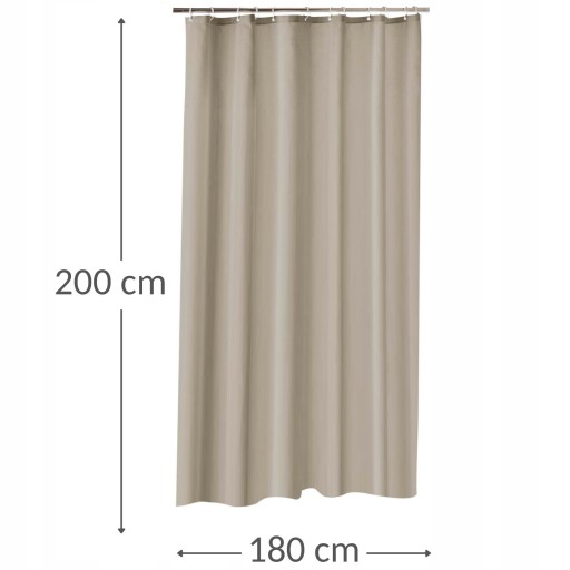 Zasłona prysznicowa tekstylna 180x200 taupe