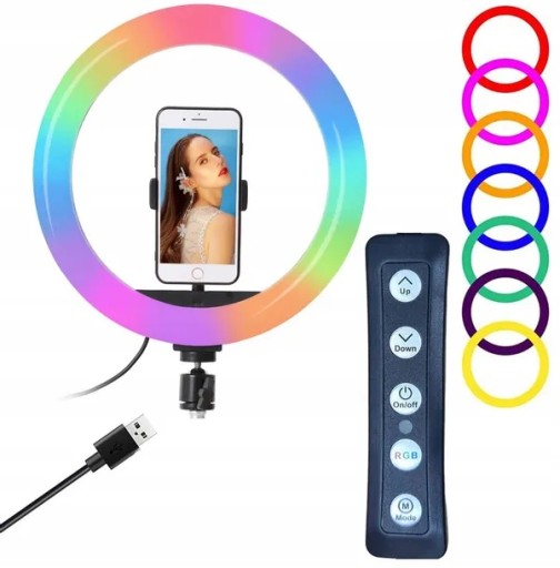 RGB СВЕТОДИОДНАЯ КОЛЬЦЕВАЯ ЛАМПА ДЛЯ МАКИЯЖА ШТАТИВ ДЛЯ СЕЛФИ