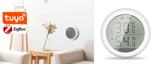 Датчик температуры и влажности ZigBee TUYA LCD Smart Life Домашний гигрометр