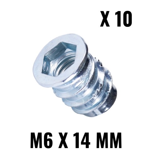 10 головок M6x14, двухрезьбовые, винт с потайной головкой для дерева