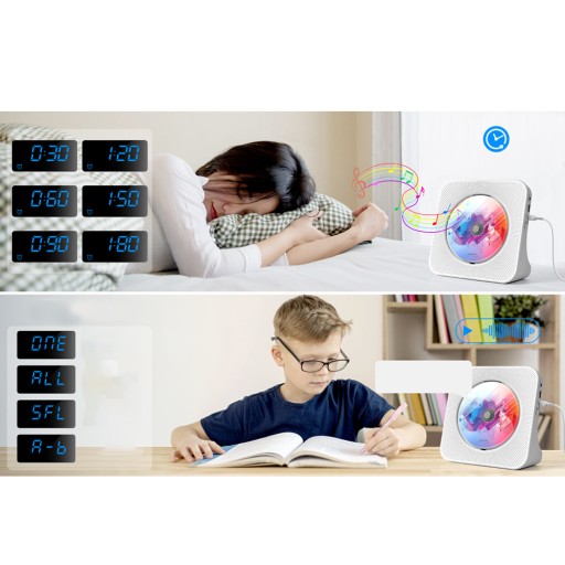PRZENOŚNY ODTWARZACZ CD WBUDOWANE PODWÓJNE GŁOŚNIKI HIFI BLUETOOTH RADIO FM