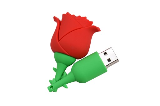 PENDRIVE 64GB CZERWONA RÓŻA KWIAT KWIATEK DYSK BRELOK PREZENT 64GB