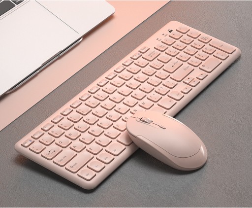 Беспроводная USB-клавиатура и мышь, розовая