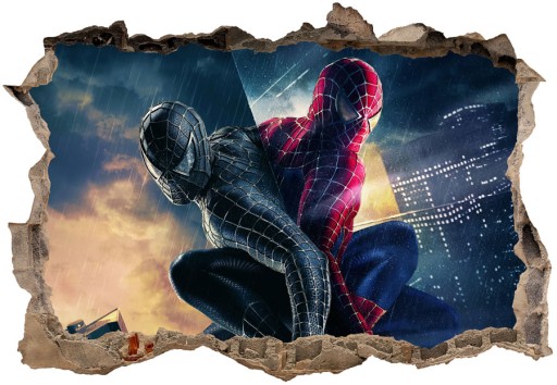 3D наклейки на стену для детей с Человеком-пауком 70х50.
