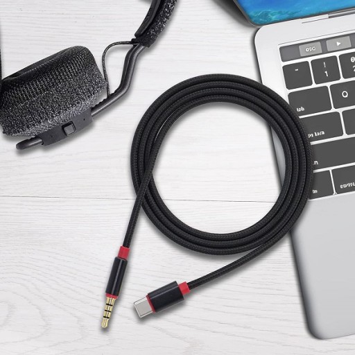 Kabel USB-C 3.1 do Jack 3,5mm Aux Audio 1M