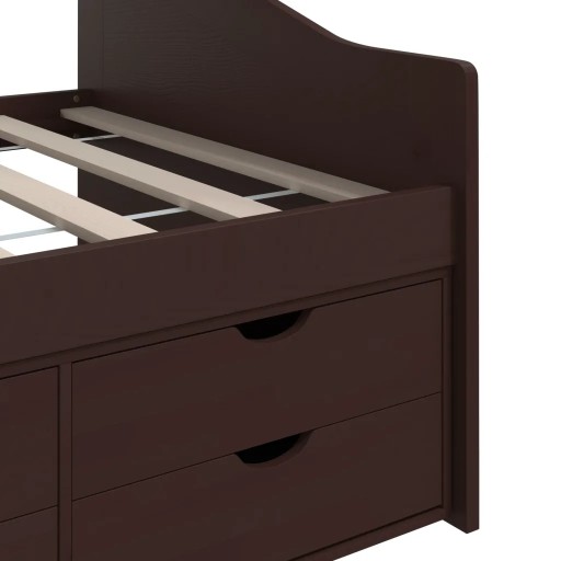 3-osobowa sofa/łóżko z szufladami, ciemnobrązo