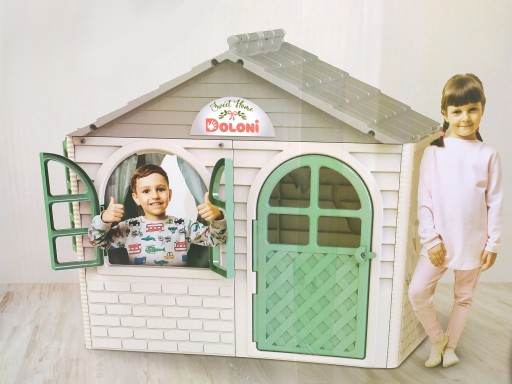 DOMEK OGRODOWY DLA DZIECI + ZJEŻDŻALNIA + PIASKOWNICA 2 sztuki PLAC ZABAW