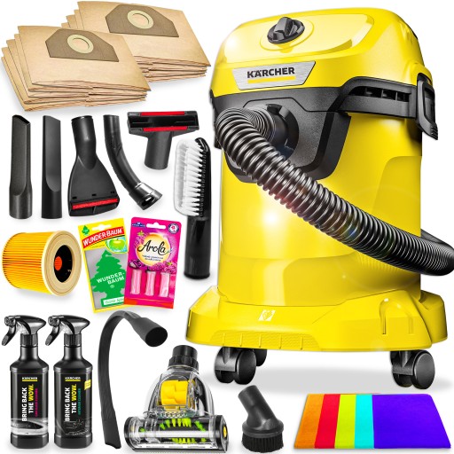 ODKURZACZ WD3 KARCHER BEZWORKOWY 5 SSAWEK TURBOSZCZOTKA 10 WORKÓW FILTR XXL