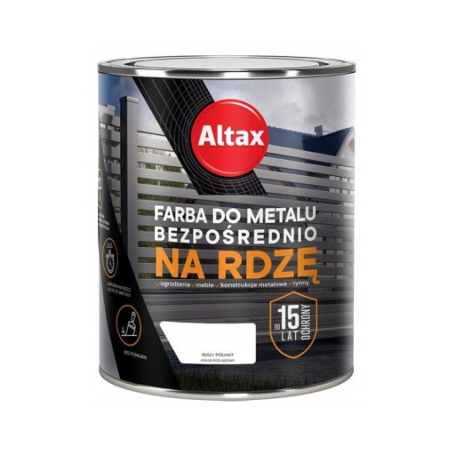 Металлическая краска Altax для ржавчины 0,75 л белых полумат