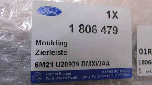 НАКЛАДКА ДВЕРИ ЛЕВАЯ FORD S-MAX/GALAXY 2006-15 гг.
