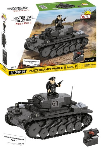 COBI 2597 Блоки Panzerkampfwagen II Ausf. F немецкий лёгкий танк
