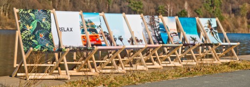 Leżak z Okazji Dnia Taty Prezent Drewniany Ogrodowy Plażowy Klasyczny GIFT