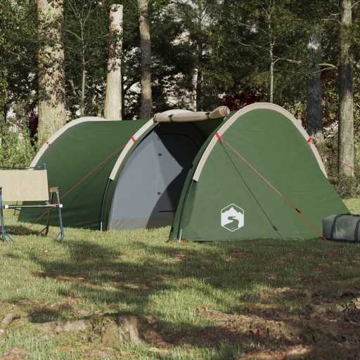 VidaXL Namiot kempingowy, 4-os., zielony, 405x170x106 cm, tafta 185T