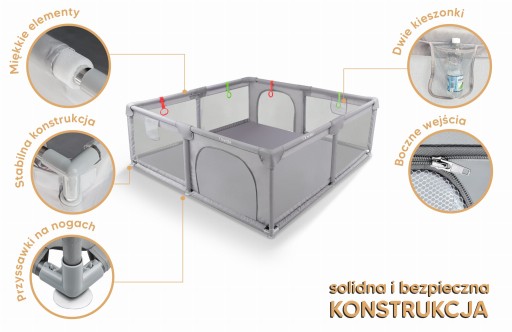 ДЕТСКАЯ РУЧКА XXL С КОВРИКОМ 180x200 см + 4 РУЧКИ И 50 ШАРИКОВ