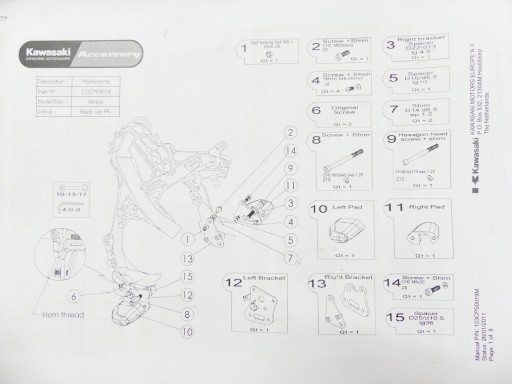 CRASH PAD CRASHPAD GMOL MOUNT KAWASAKI VERSYS