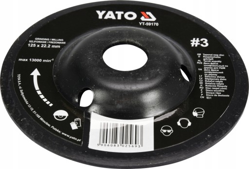 YATO YT-59170 Выпуклый рашпиль по дереву 125 мм № 3