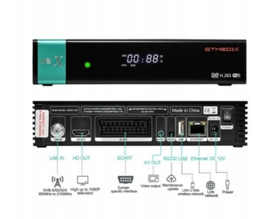 DVB-S, DVB-S2, DVB-T GT Media V8X тюнер
