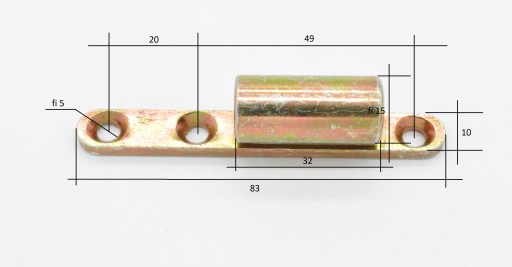 ДВЕРНАЯ ПЕТЛЯ FI 15, РЕЗЬБОВАЯ, ЖЕЛТАЯ ОЦИНКОВАННАЯ