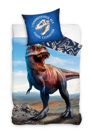 Pościel młodzieżowa bawełniana 160x200 trex dino