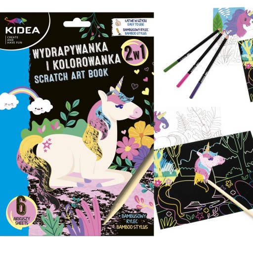 Книжка-раскраска и когтеточка 2 в 1 UNICORNS KIDEA