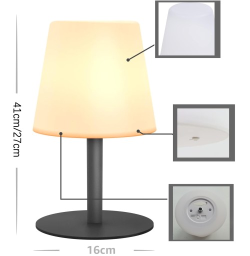 LAMPKA STOŁOWA ZEWNĘTRZNA LED LAMPA NOCNA BEZPRZEWODOWA 8 KOLORÓW + PILOTA