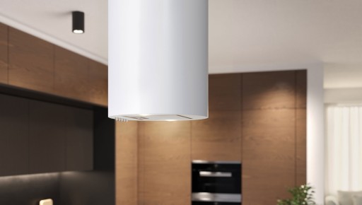 Кухонная вытяжка островной трубы 31 см Maan Elba 31 PB WHITE LED